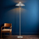 Modern Floor Lamp In Antique Silver E27 Modern Floor Lamp In Antique Silver E27